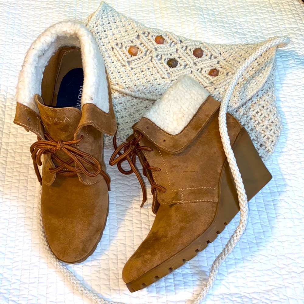 SALE 🎉 Nautica rendon wedge bootie boots size 8.5